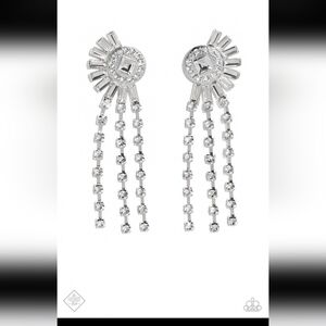 Paparazzi Silver Chandelier Earrings for Formal Occasions Torrential Twinkle
